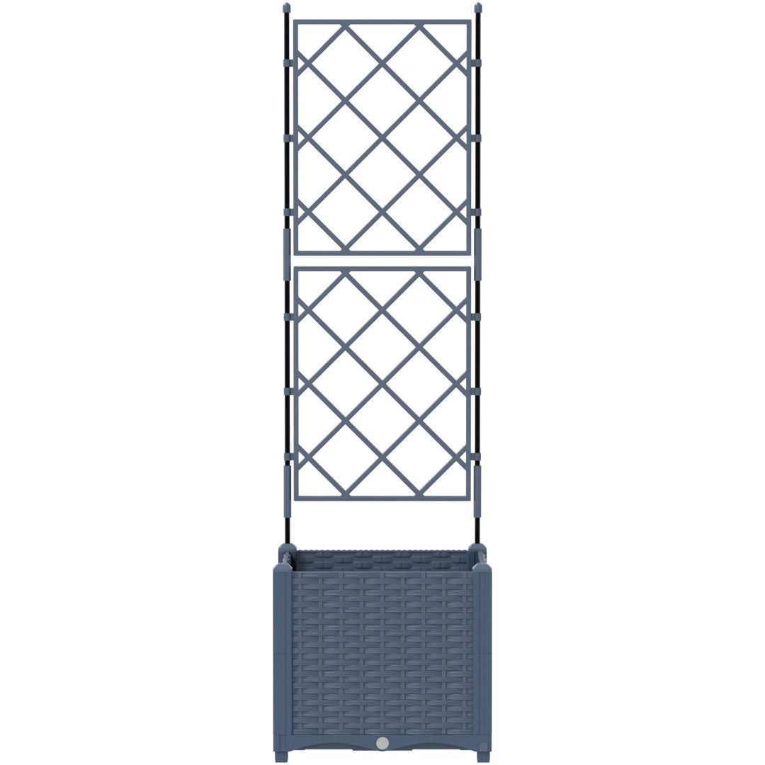 Trädgårdsplanterare med Spaljé Grå vidaXL 40 x 40 x 143 cm – bild 5