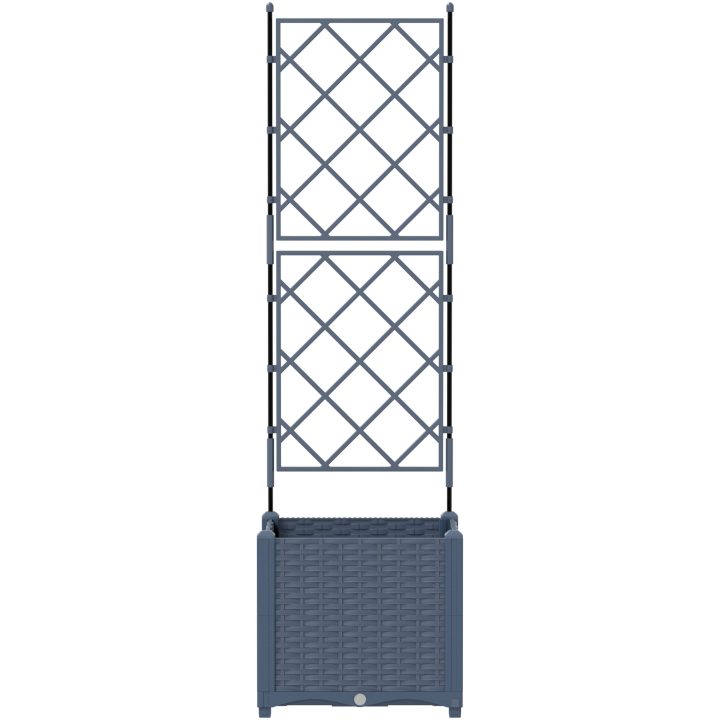 Trädgårdsplanterare med Spaljé Grå vidaXL 40 x 40 x 143 cm – bild 5