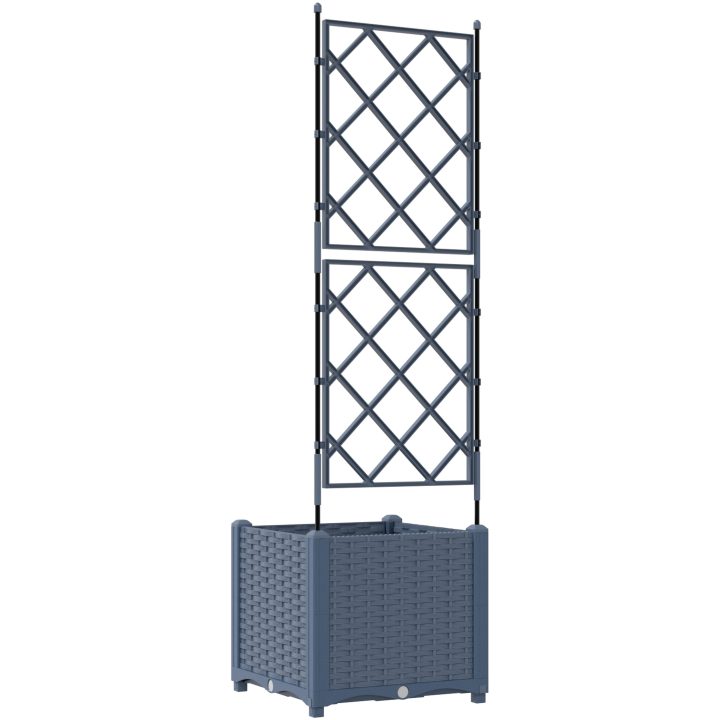 Trädgårdsplanterare med Spaljé Grå vidaXL 40 x 40 x 143 cm – bild 7