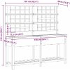 Trädgårdsplanterare med Spaljé & Hylla 161x43x152 cm Massivt Tallträ vidaXL Large – miniatyr 10