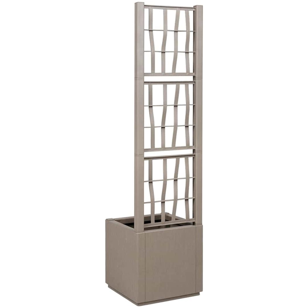 Trädgårdsplanterare med spaljé, ljusbrun, , PP vidaXL 36 x 36 x 140 cm – bild 3