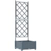Trädgårdsplanterare med Spaljé Ljusgrå vidaXL 40 x 40 x 125.5 cm – miniatyr 2