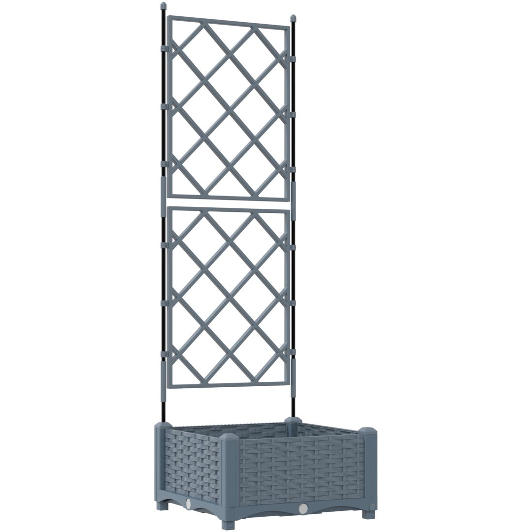 Trädgårdsplanterare med Spaljé Ljusgrå vidaXL 40 x 40 x 125.5 cm – bild 2