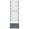 Trädgårdsplanterare med Spaljé Ljusgrå vidaXL 40 x 40 x 125.5 cm – miniatyr 5