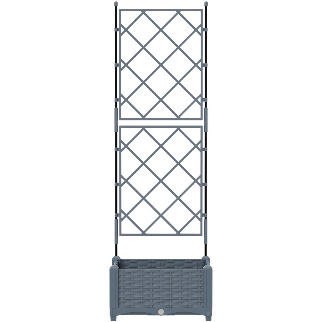 Trädgårdsplanterare med Spaljé Ljusgrå vidaXL 40 x 40 x 125.5 cm – bild 5