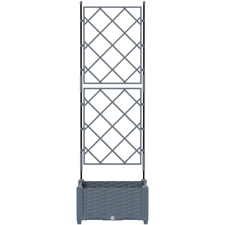 Trädgårdsplanterare med Spaljé Ljusgrå vidaXL 40 x 40 x 125.5 cm – bild 5