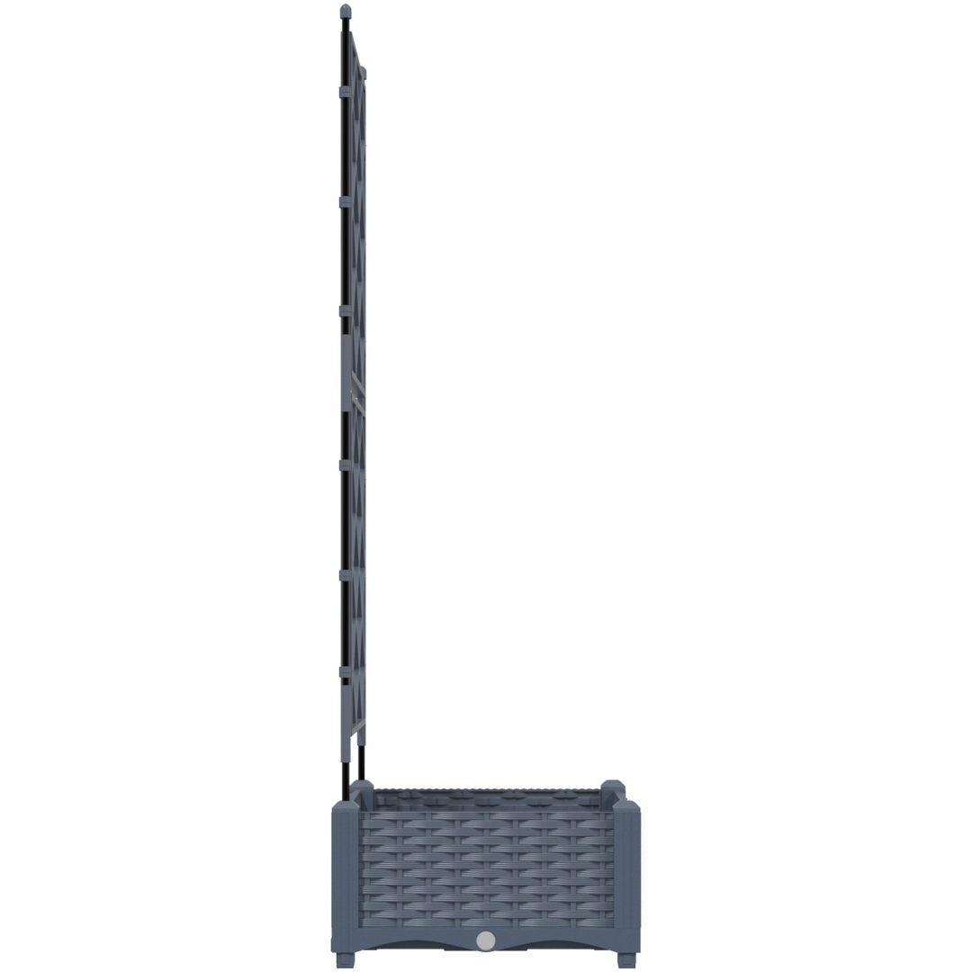 Trädgårdsplanterare med Spaljé Ljusgrå vidaXL 40 x 40 x 125.5 cm – bild 6