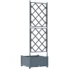 Trädgårdsplanterare med Spaljé Ljusgrå vidaXL 40 x 40 x 125.5 cm – miniatyr 7