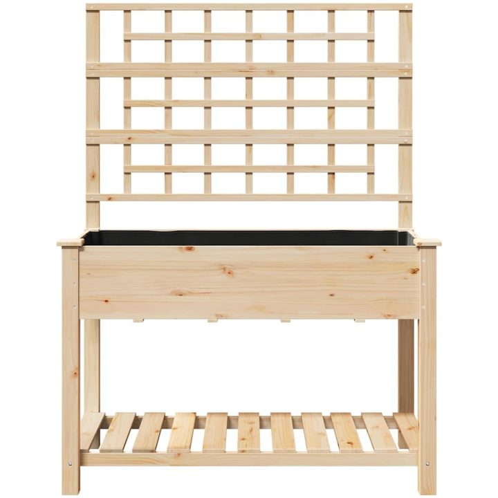 Trädgårdsplanterare med spaljé och hylla 115x59x152 cm i massivt furu vidaXL 115 x 60.5 x 153 cm – bild 5