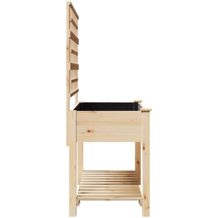 Trädgårdsplanterare med spaljé och hylla 115x59x152 cm i massivt furu vidaXL 115 x 60.5 x 153 cm – bild 6