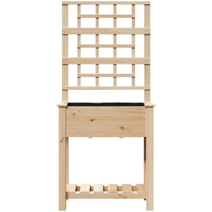 Trädgårdsplanterare med spaljé och hylla 71x37x152 cm Massivt Furu vidaXL 71 x 38 x 152 cm – bild 5