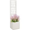 Trädgårdsplanterare med spaljé Vit PP vidaXL 36 x 36 x 140 cm – miniatyr 2