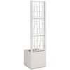 Trädgårdsplanterare med spaljé Vit PP vidaXL 36 x 36 x 140 cm – miniatyr 3