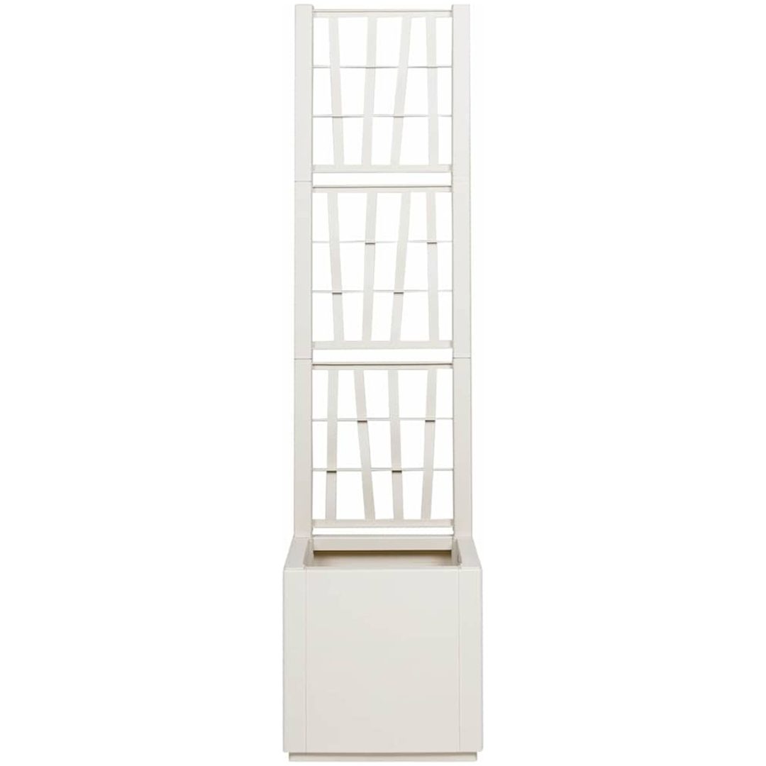 Trädgårdsplanterare med spaljé Vit PP vidaXL 36 x 36 x 140 cm – bild 4