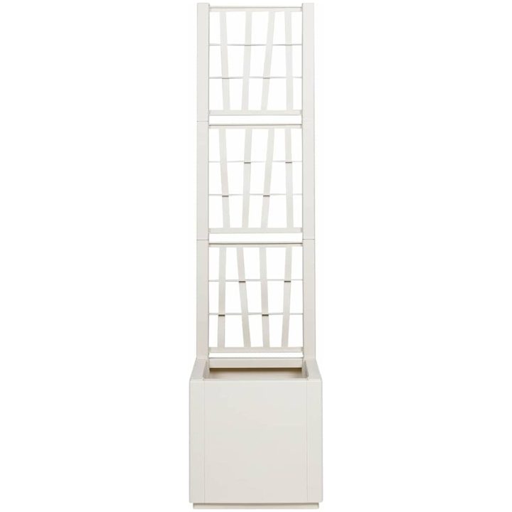 Trädgårdsplanterare med spaljé Vit PP vidaXL 36 x 36 x 140 cm – bild 4