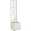 Trädgårdsplanterare med spaljé Vit PP vidaXL 36 x 36 x 140 cm – miniatyr 1