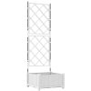 Trädgårdsplanterare med spaljé vit vidaXL 40 x 40 x 125.5 cm – miniatyr 2