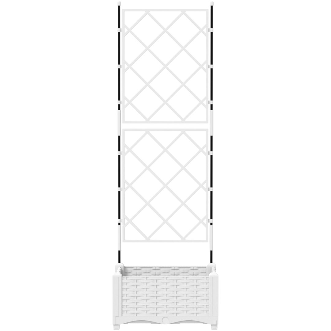 Trädgårdsplanterare med spaljé vit vidaXL 40 x 40 x 125.5 cm – bild 5