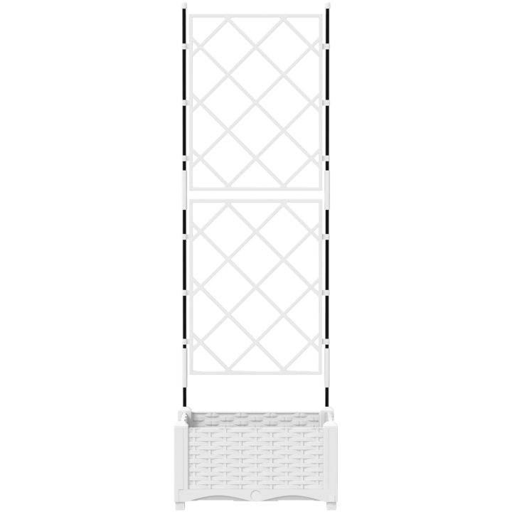 Trädgårdsplanterare med spaljé vit vidaXL 40 x 40 x 125.5 cm – bild 5
