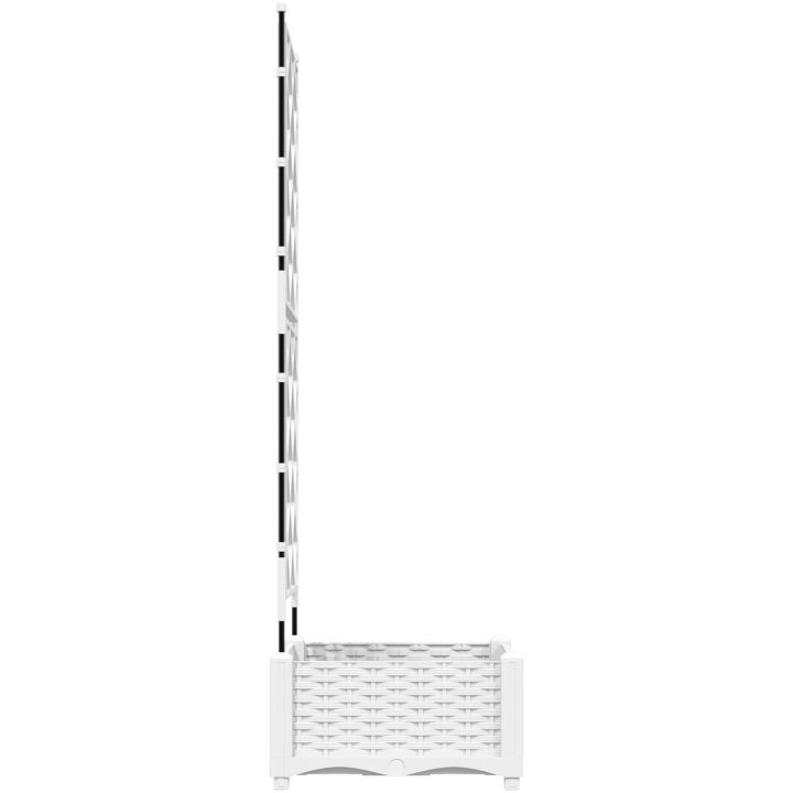 Trädgårdsplanterare med spaljé vit vidaXL 40 x 40 x 125.5 cm – bild 6