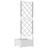 Trädgårdsplanterare med spaljé vit vidaXL 40 x 40 x 125.5 cm – miniatyr 7
