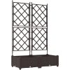 Trädgårdsplanterare med trellis 2 st Brun vidaXL 80 x 40 x 125.5 cm – miniatyr 2