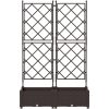 Trädgårdsplanterare med trellis 2 st Brun vidaXL 80 x 40 x 125.5 cm – miniatyr 5
