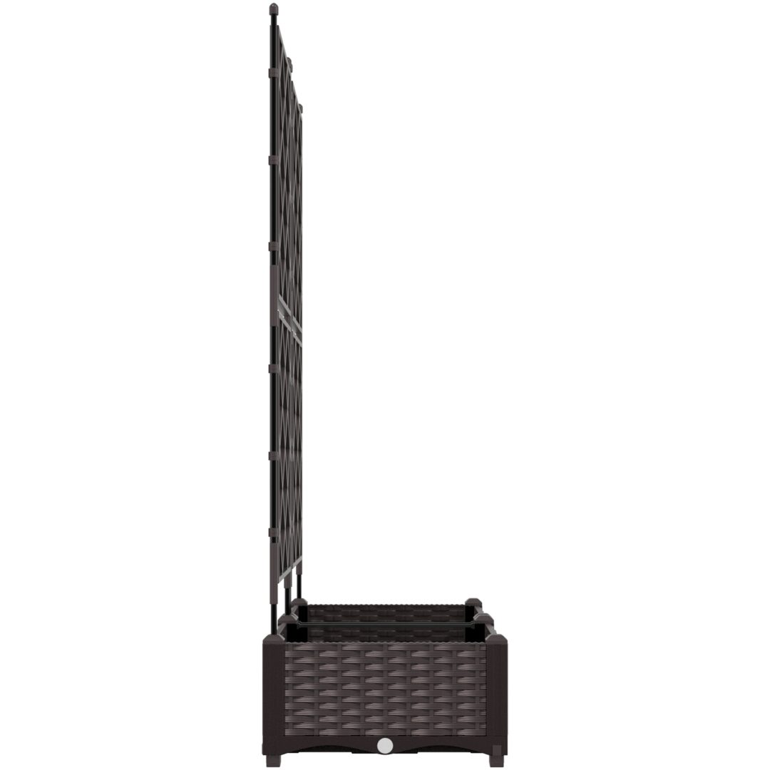Trädgårdsplanterare med trellis 2 st Brun vidaXL 80 x 40 x 125.5 cm – bild 6
