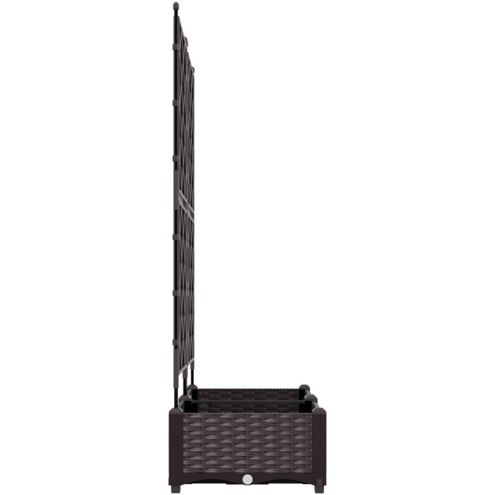Trädgårdsplanterare med trellis 2 st Brun vidaXL 80 x 40 x 125.5 cm – bild 6