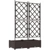 Trädgårdsplanterare med trellis 2 st Brun vidaXL 80 x 40 x 125.5 cm – miniatyr 7