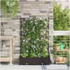 Trädgårdsplanterare med trellis 2 st Brun vidaXL 80 x 40 x 125.5 cm – miniatyr 1