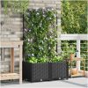 Trädgårdsplanterare med trellis 2 st Svart vidaXL 80 x 40 x 143 cm – miniatyr 3