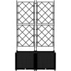 Trädgårdsplanterare med trellis 2 st Svart vidaXL 80 x 40 x 143 cm – miniatyr 5