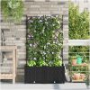 Trädgårdsplanterare med trellis 2 st Svart vidaXL 80 x 40 x 143 cm – miniatyr 1