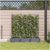 Trädgårdsplanterare med Trellis 3 st Grå vidaXL 120 x 40 x 125.5 cm – miniatyr 3