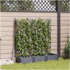 Trädgårdsplanterare med Trellis 3 st Grå vidaXL 120 x 40 x 125.5 cm – miniatyr 1