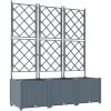 Trädgårdsplanterare med trellis 3 st Ljusgrå vidaXL 120 x 40 x 143 cm – miniatyr 2
