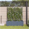 Trädgårdsplanterare med trellis 3 st Ljusgrå vidaXL 120 x 40 x 143 cm – miniatyr 3