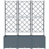 Trädgårdsplanterare med trellis 3 st Ljusgrå vidaXL 120 x 40 x 143 cm – miniatyr 5