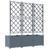 Trädgårdsplanterare med trellis 3 st Ljusgrå vidaXL 120 x 40 x 143 cm – miniatyr 7
