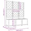 Trädgårdsplanterare med trellis 3 st Ljusgrå vidaXL 120 x 40 x 143 cm – miniatyr 9