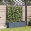 Trädgårdsplanterare med trellis 3 st Ljusgrå vidaXL 120 x 40 x 143 cm – miniatyr 1