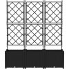 Trädgårdsplanterare med Trellis 3 st Svart vidaXL 120 x 40 x 143 cm – miniatyr 4