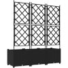 Trädgårdsplanterare med Trellis 3 st Svart vidaXL 120 x 40 x 143 cm – miniatyr 6