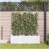 Trädgårdsplanterare med Trellis 3 st Vit vidaXL 120 x 40 x 143 cm – miniatyr 3