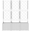 Trädgårdsplanterare med Trellis 3 st Vit vidaXL 120 x 40 x 143 cm – miniatyr 5