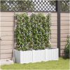 Trädgårdsplanterare med Trellis 3 st Vit vidaXL 120 x 40 x 143 cm – miniatyr 1