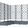 Trädgårdsplanterare med Trellis 5 st Ljusgrå vidaXL 120 x 120 x 125.5 cm – miniatyr 2