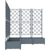 Trädgårdsplanterare med Trellis 5 st Ljusgrå vidaXL 120 x 120 x 125.5 cm – miniatyr 5
