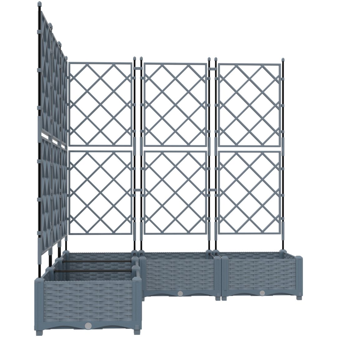 Trädgårdsplanterare med Trellis 5 st Ljusgrå vidaXL 120 x 120 x 125.5 cm – bild 5